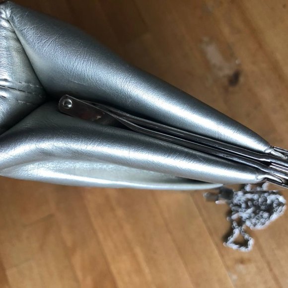 Jessica McClintock Purse Silver  Clutch - Picture 8 of 11